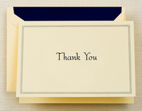 Regent Blue Triple Hairline Thank You Notes Boxed Folded Note Cards