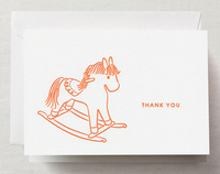 Letterpress Clementine Rocking Horse Thank You Boxed Cards