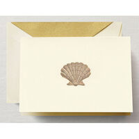 Hand Engraved Scallop  Note Boxed Note Cards