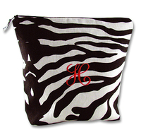 Zebra Linen Embroidered Initial Lingerie Bag