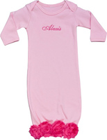 Pink with Hot Pink Roses Bella Rose Infant Gown