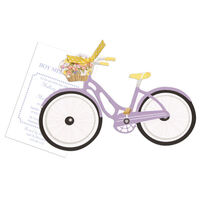 Bicycle with Flowers Die-cut Invitations
