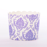 Lilac Damask Stripe Large Baking Cups