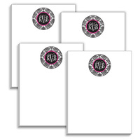 Black and Pink Monogram Mini Notepads