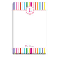 Colorful Stripe White Initial Notepads