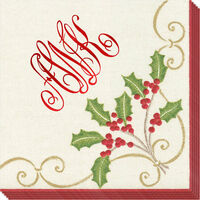 Christmas Embroidery Linen Like Caspari Paper Napkins