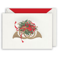 Festive French Horns Holiday Cards