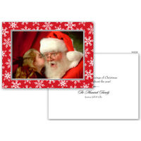 Red Fanciful Snowflakes Folded Photo Cards