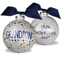 You're The Greatest Grandson Glass Christmas Ornament