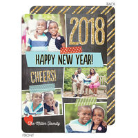 Dazzling New Year Flat Holiday Photo Cards