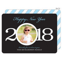 New Year Circle Flat Holiday Photo Cards