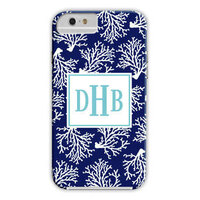 Coral Repeat Navy iPhone Hard Case