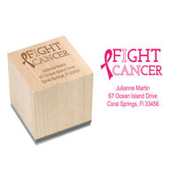 Fight Cancer Wood Block Rubber Stamp