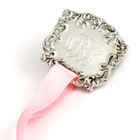 Square Sterling Silver Pacifier Clip
