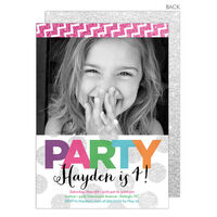 Party In Color Photo Invitations