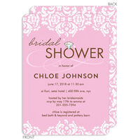 Pink Damask Bridal Shower Invitations