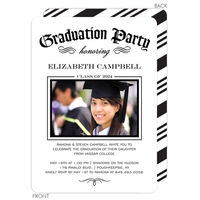 White Chalkboard Graduation Diploma Photo Invitations