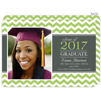 Green Classic Chevron Graduation Photo Announcements