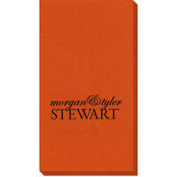 Design Your Own Grosgrain Deep Orange Caspari Guest Towels
