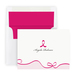 Personalized Pink Ribbon Sticky Memo Cube