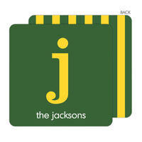 Green and Yellow Personalized Coaster Set