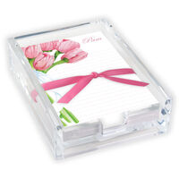 Tulips Memo Sheets with Acrylic Holder