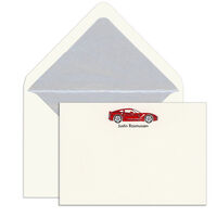 Elegant Note Cards with Engraved Sports Car