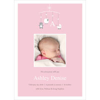Pink Playful Mobile Baby Photo Announcements