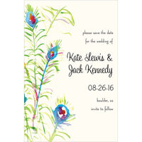 Peacock Wisps Save the Date Cards