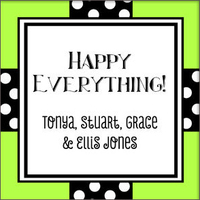 Green Happy Everything Gift Stickers