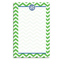 Green Chevron Monogram Notepads