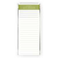 Green Morgan Stripe Tall Notes with Acrylic Holder