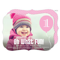 Pink Oh What Fun Balloon Invitations