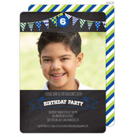 Blue Birthday Banner Invitations