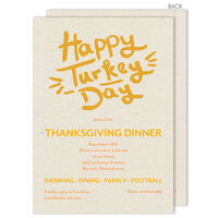 Burlap Turkey Day Invitations