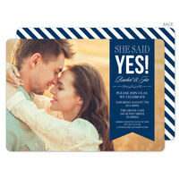 Navy Endearing Love Engagement Invitations
