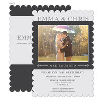Grey Simply Stunning Engagement Invitations