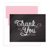 Pink Chalk Thank You Note Cards