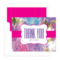 Pink Pansy Thank You Note Cards