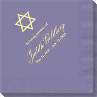 Memorial Napkins with Jewish Star