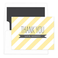 Yellow Striped Thank You Note Cards