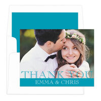 Turquoise Stunning Thank You Note Cards