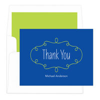 Blue Simply Thank You Note Cards