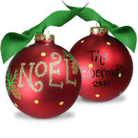 Noel Glass Christmas Ornament