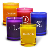 Quality Soy Candle in Personalized Gem Colored Holder