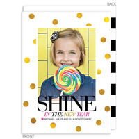 Shine In The New Year Flat Holiday Photo Cards