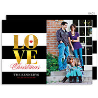 Golden Christmas Love Flat Holiday Photo Cards
