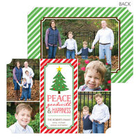 Peace, Goodwill and Happiness Collage Holiday Photo Cards