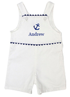 Anchor White Shortall with Navy Trim