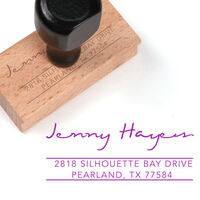 Script Hayes Wood Handle Rubber Stamp